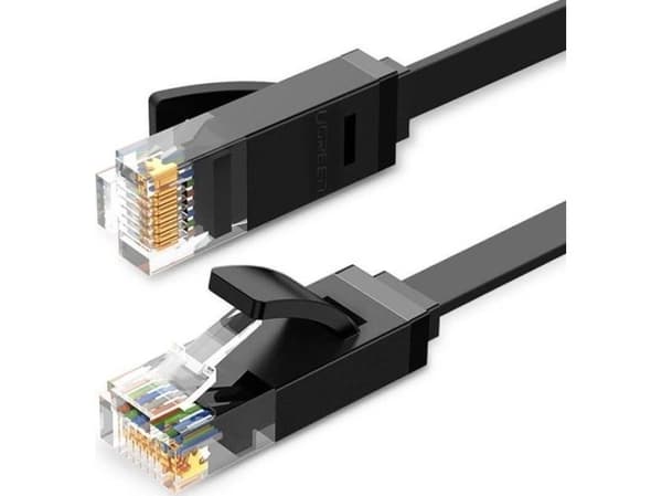 UGREEN Ethernet RJ45 flat network cable, Cat.6, UTP, 3m (black)
