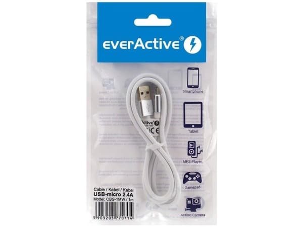 Everactive CBS-1MW, 1 m, USB A, Micro-USB A, 0,48 Gbit/s, Hvit