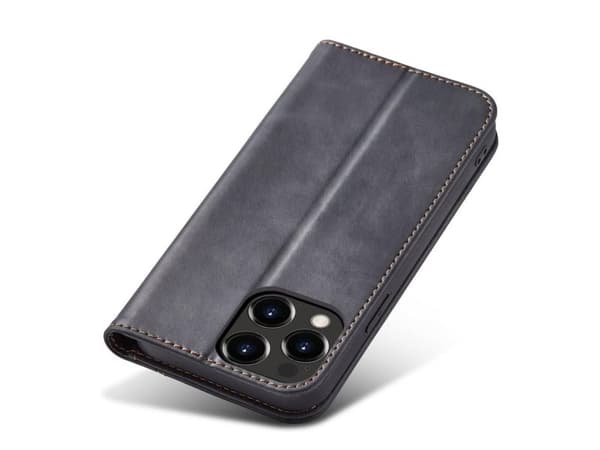 Magnet Fancy Case för iPhone 14 flipfodral plånboksställ - svart