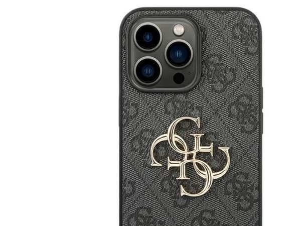 Guess 4G Big Metal logotypfodral till iPhone 14 Pro - Grå