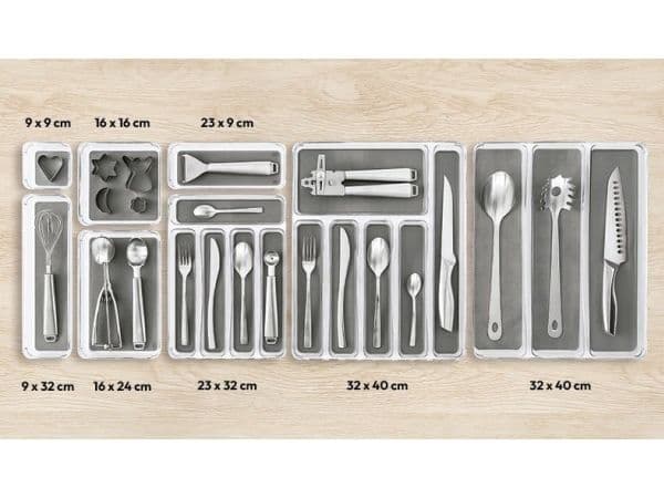 5five Ruokailuvälineet insertti KITCHEN Harmaa kaappi laatikko