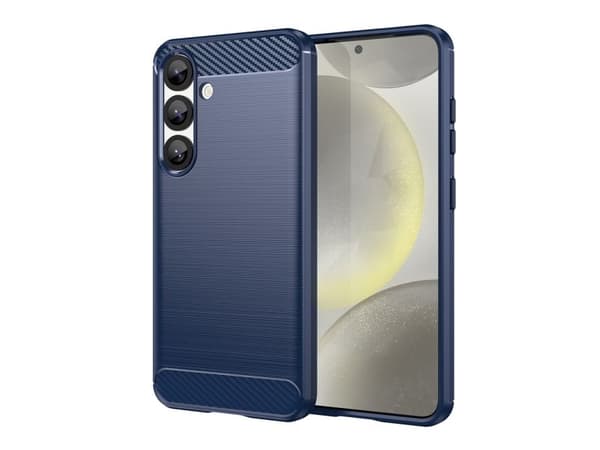 Silikoni Carbon kotelo iPhone 16e - sininen
