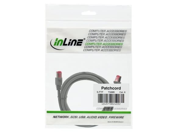 InLine 76402, 2 m, Cat6, S/FTP (S-STP), RJ-45, RJ-45, Grå