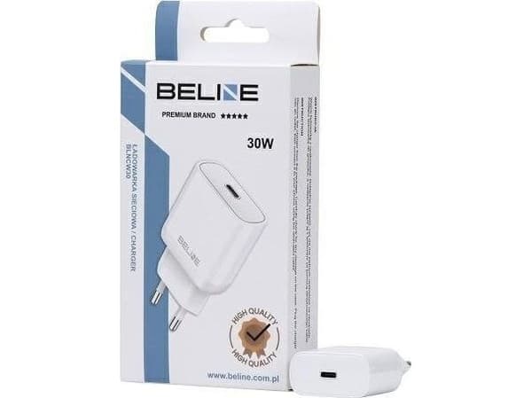 Beline-lader 1x USB-C 30W hvit (kun hode) PD 3.0 BLNCW30 GaN