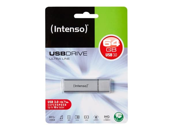 Intenso Ultra Line - USB flash-enhet - 64 GB - USB 3.0 - silver