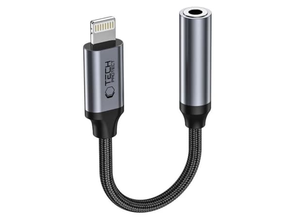 Tech-Protect UltraBoost adapter Lightning / 3,5 mm mini-jack - svart