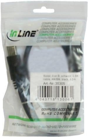 InLine 3m USB 3.0, 3 m, USB A, USB B, Hanstik/Hanstik, 5000 Mbit/s, Lajittelu