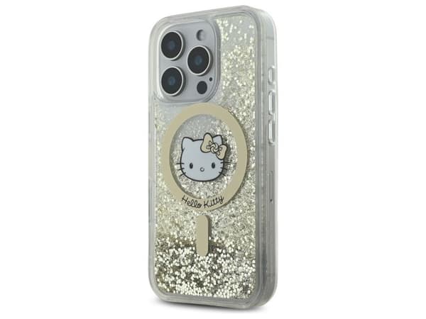 Hello Kitty Liquid Glitter Fever MagSafe-deksel iPhone 16 Pro Max - gull