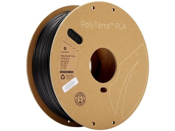 Polymaker PolyTerra PLA - 1 kg - 1,75 mm - Charcoal svart