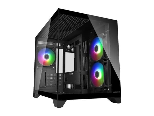 COUGAR CGR-2QA6B-RGB, Mini Tower, PC, Svart, Micro ATX, Mini-ITX, Spilling, Multi