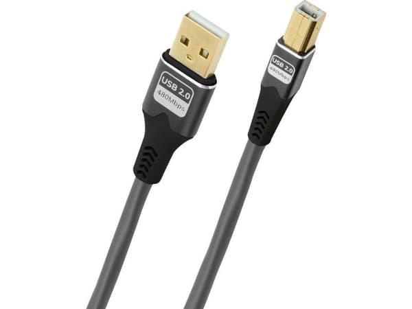 OEHLBACH D1C9375, 1 m, USB A, USB B, USB 2.0, 0,48 Gbit/sek, Antracitt