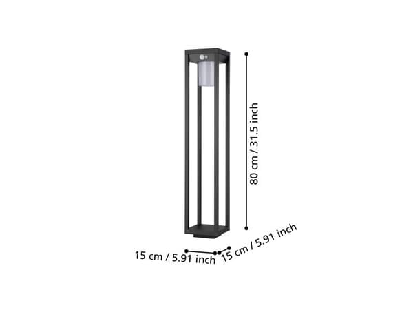 EGLO MARTANO solcelle gulv-/stolpesensor 340 lm 2000 mAh sort