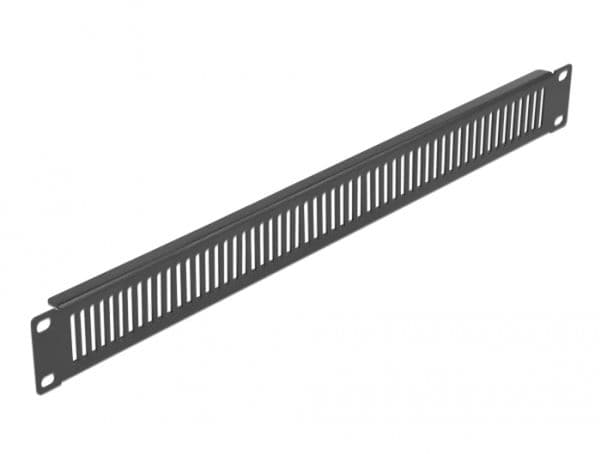 Delock - Rackpanel (vertikal) - med ventilationsöppningar - svart - 1U - 19"