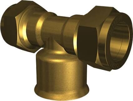 IBP CONEX Tee 15-1/2-15 mm kompression med hylsa