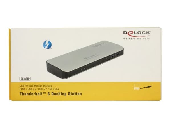 Delock Thunderbolt 3 Docking Station 5K - Dokkingstasjon - Thunderbolt 3 - HDMI - 1GbE