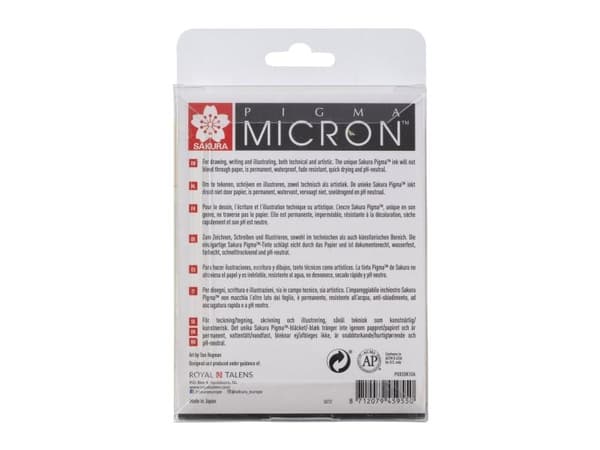 Sakura Pigma Micron, Musta, Pyöreä, Kupla, 10 kpl