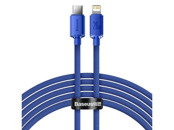 Baseus Crystal Shine USB-C till Lightning-kabel, 20W PD, 2 m – blå