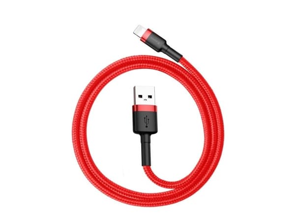 Baseus Cafule USB-A til Lightning-kabel 2.4A QC 3.0 0,5 m - rød