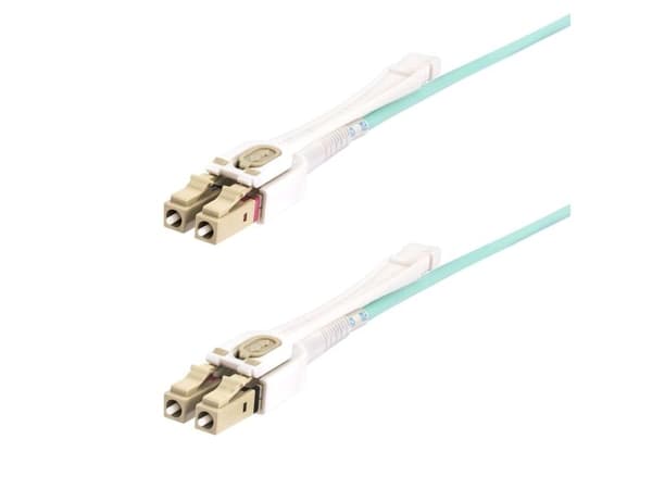 StarTech.com 8m (26ft) LC to LC (UPC) OM4 Multimode Fiber Optic Cable w/Push Pull Tabs, 50/125µm, 100G Networks, Bend Insensitive, Low Insertion Lo...