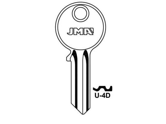 Jma blanknyckelhänglås Unl4 (U-4D) universal