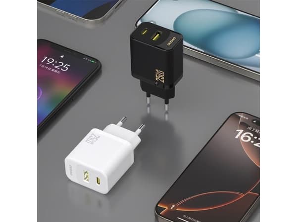 Dudao A26TCEU adapter 25W 1xUSB-C 1xUSB-A 1 m USB-C-kabel ingår