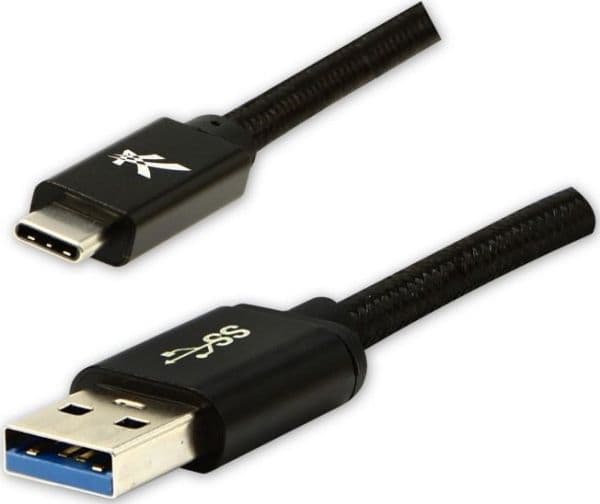 USB-kabel Logo USB-A till USB-C 1 m svart