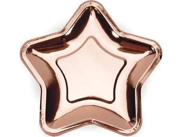 Rose gold stjerne tallerkner, metallic