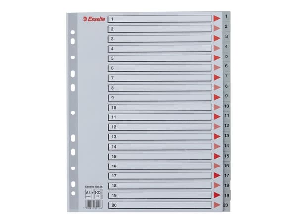Register Esselte PP A4 Maxi 1-20 grå - (10 stk.)