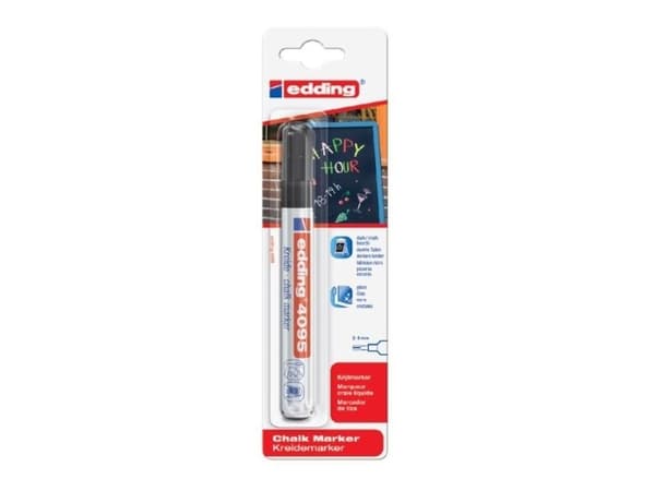 Edding kritmarkör e-4095 EDDING, 2-3mm, blister, svart