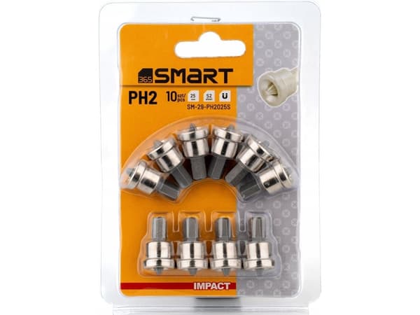 Smart bits PH2 med dybdestopp 25 mm 10 stk