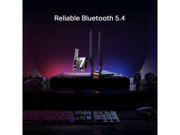 TP-Link Archer TBE550E, Intern, Trådløs, PCI Express, WLAN / Bluetooth, 9300 Mbit/s, Sort