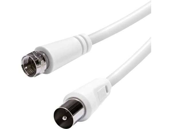 Vivanco VVSAT30COAXMMW, 3 m, F-typ, Koaxial, Vit