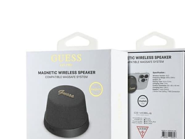 Guess Magnetic Script Metal Bluetooth speaker - black