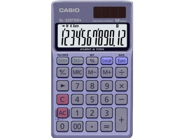 Casio SL-320TER+ - Lommekalkulator - 12 sifre - batteri, solpanel