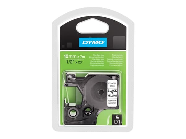 DYMO® D1 tape 12 mm, sort/gul