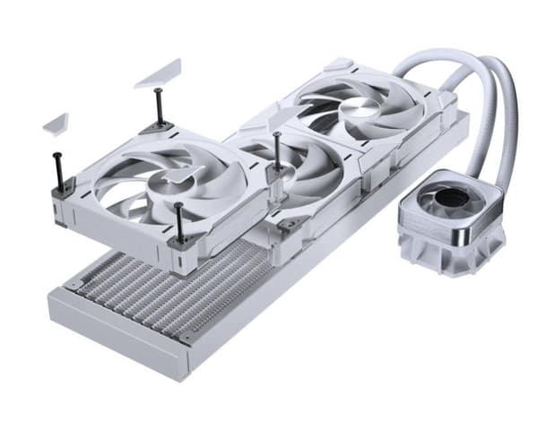 Phanteks Glacier One 420D30 DRGB AIO Liquid CPU Cooler, X2 Cap, White