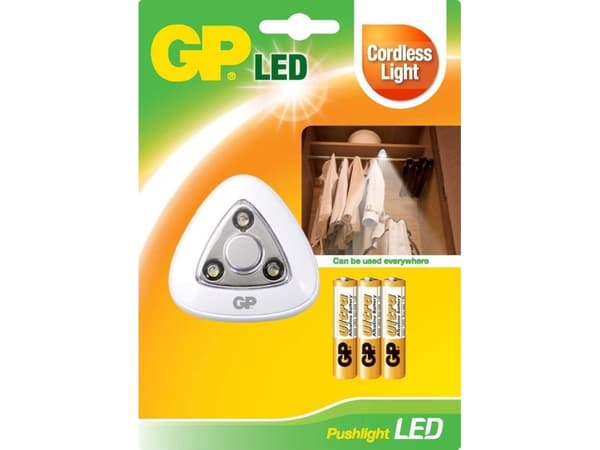 GP Lighting 810PUSHLIGHT, Vit, Förråd, LED, Batteri, 67 mm, 67 mm