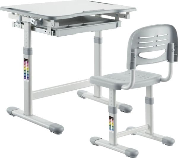 Mozos MOZOS DC-SET-GREY barnepult og justerbar stol for barn 2-12 år