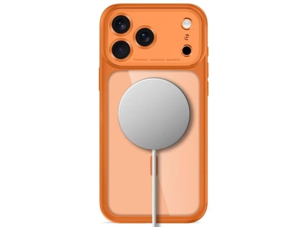 Tech-Protect MagPeak MagSafe CC Case for iPhone 18 Pro / 17 Pro - Transparent Orange