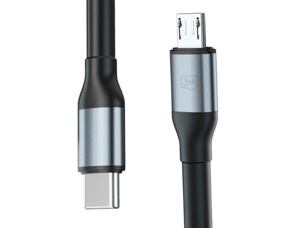 3mk Hyper Cable N-SERIES USB-C till Micro USB 1 m QC 3.0 5V/2A 10W svart
