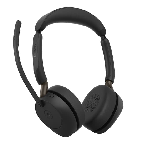 Jabra Evolve3 65 MS Stereo - Headset - på örat - Bluetooth - trådlös, kabelansluten - USB-C via Bluetooth-adapter, USB-C - Optimerat för Microsoft ...