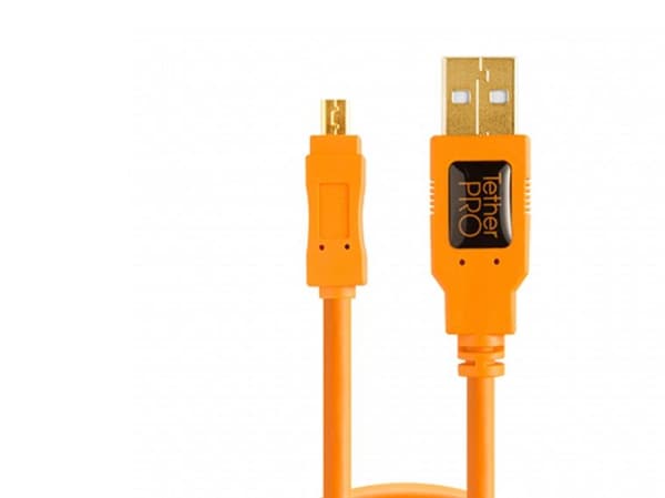 Tether Tools CU8015-ORG, 4,6 m, USB A, Mini-USB B, USB 2.0, Oransje