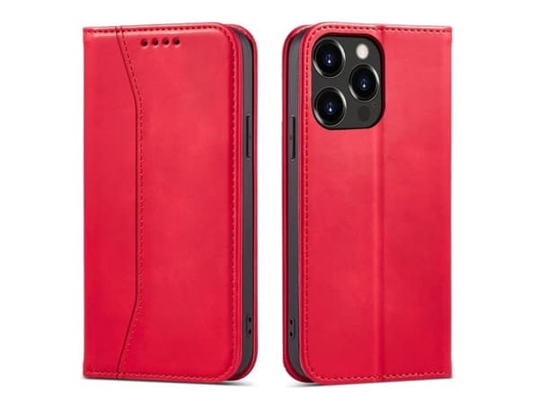 Magnetiskt Fancy Case till iPhone 14 Plus - flipplånboksställ röd