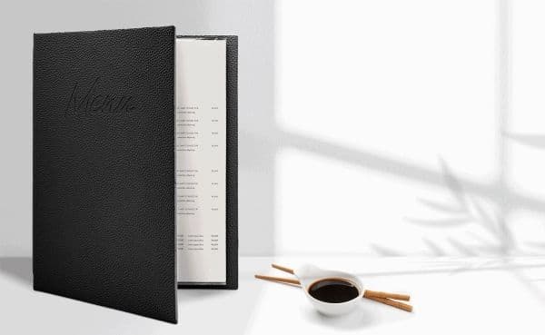 Securit® A4 SIGNATURE menymappe m/2 lommer, sort