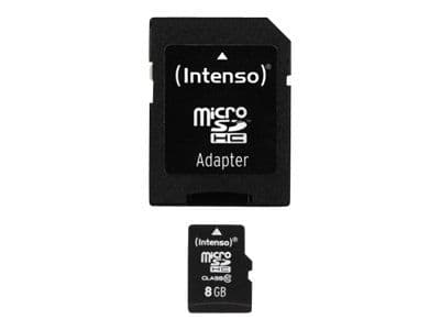 Intenso Class 10 - Flashminnekort (microSDHC til SD-adapter inkludert) - 8 GB - Class 10 - microSDHC