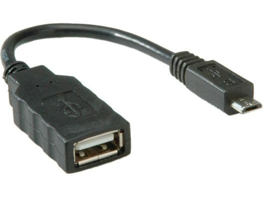 Value 11.99.8311, 0,15 m, USB A, Micro-USB B, USB 2.0, Hankjønn/hunkjønn, Sort