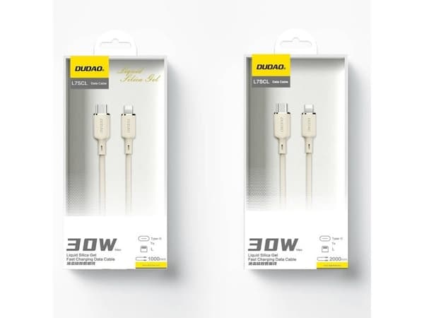 Dudao L7SCL USB-C - Lightning 30W 2m kabel - beige