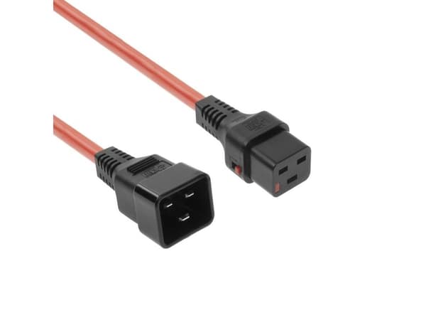 Strömkabel C19 IEC Lock - C20 röd - 2 m - PC1402