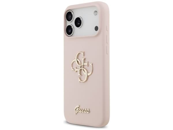 Guess Silicone Big 4G script-skal för iPhone 17 Pro Max - rosa