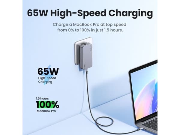 UGREEN lader Nexode Pro 65W GaN reiseadapter